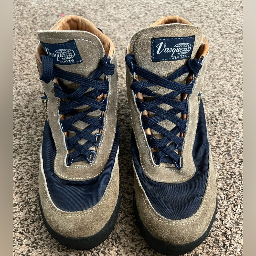 VTG Vasque Skywalk Hiking Boots 7534 Gore-Tex Sz 7.5 M, Tan Suede  Italy Skywalk